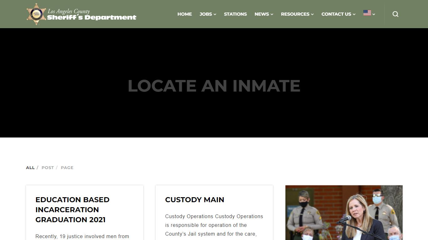 Locate an inmate - Los Angeles County Sheriff's Department